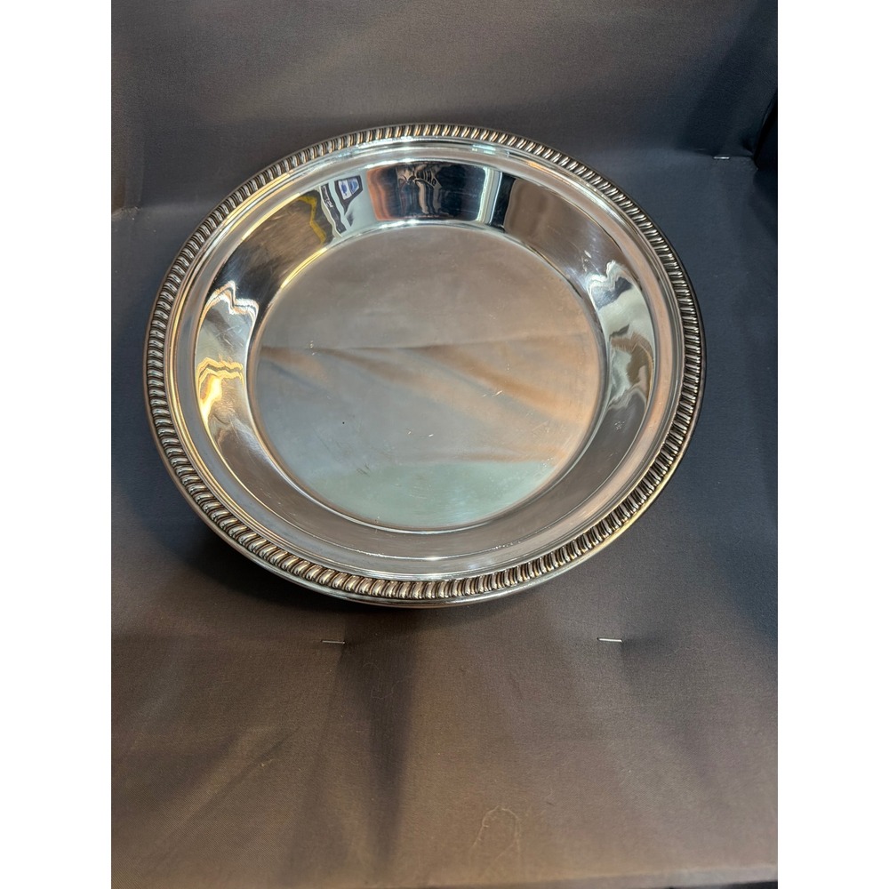 Reed & Barton Silver Plate Footed Bowl 4090 Gadroon Rim 10 Inch EPNS Tray